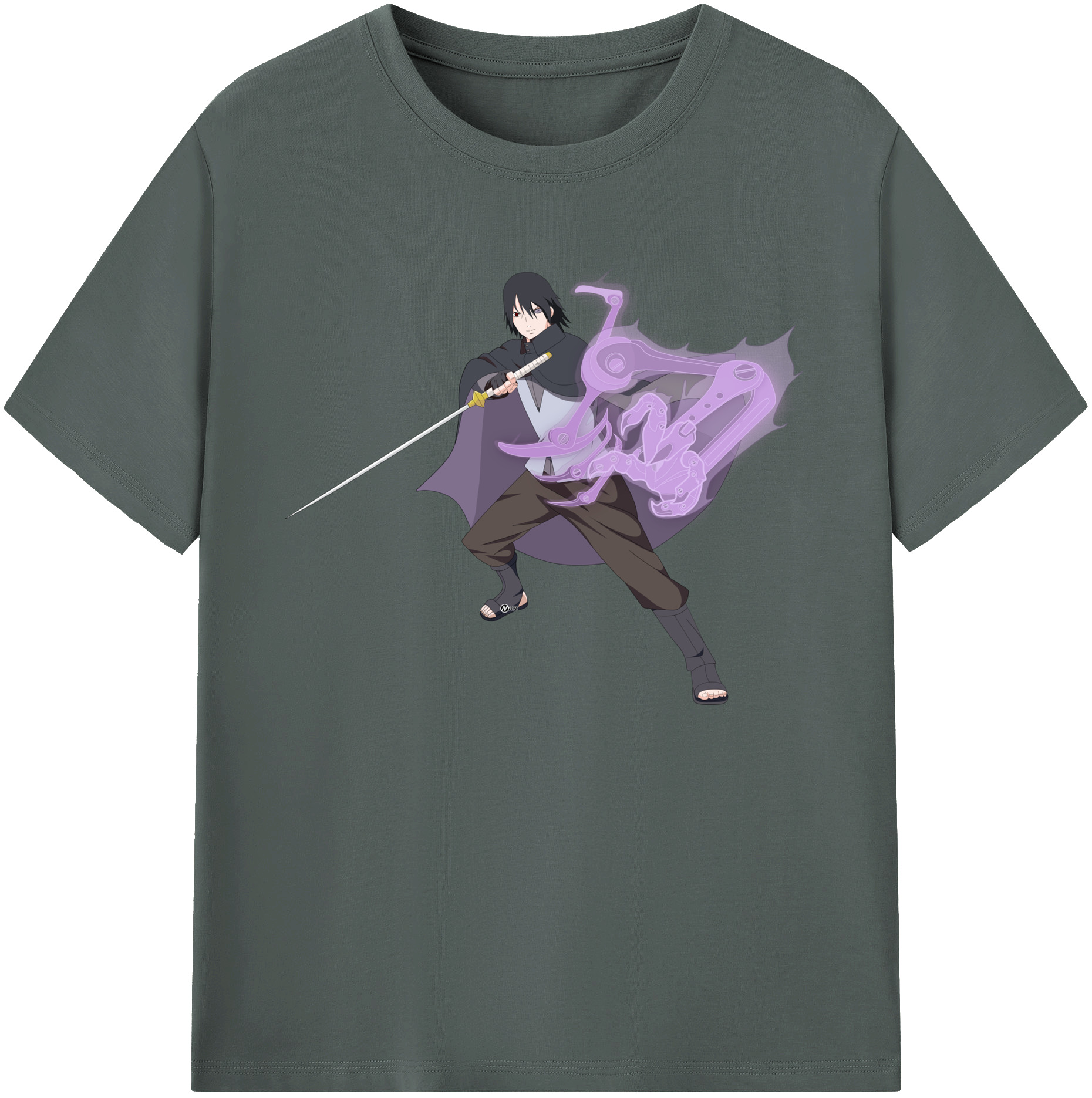 （画像用） NARUTO -ナルト- うちは サスケ Uchiha Sasuke 綿100％ メンズ半袖Tシャツ｜肌触りやわらか＆通気性